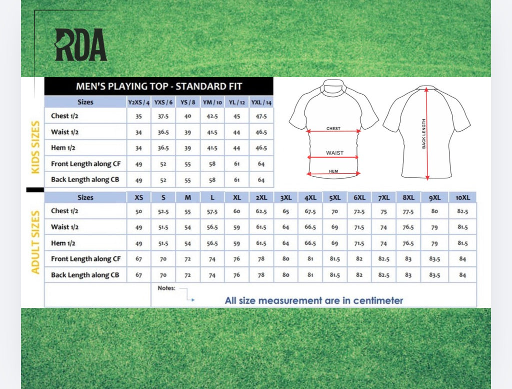 Standard Fit Supporters Rugby Jersey (Jersey only - no shorts or socks)