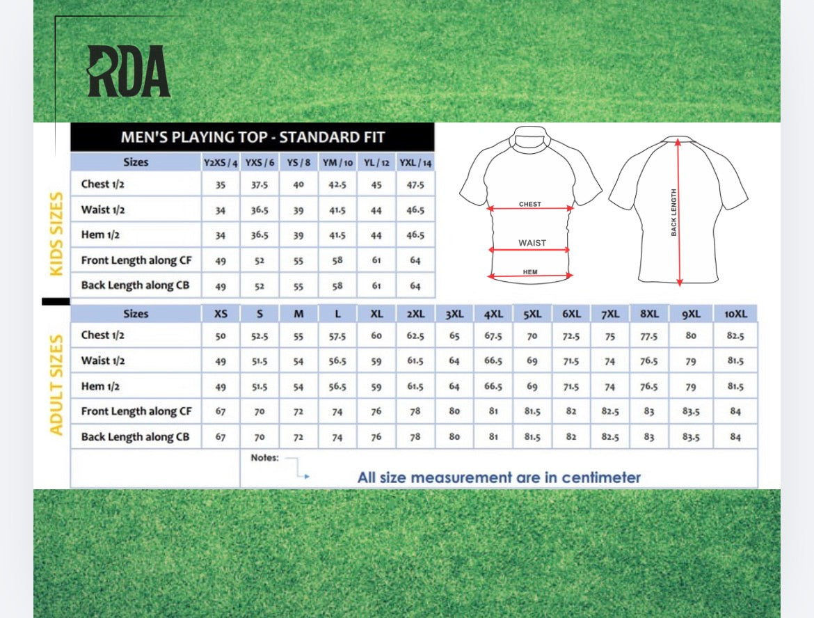 Standard Fit Supporters Rugby Jersey (Jersey only - no shorts or socks)